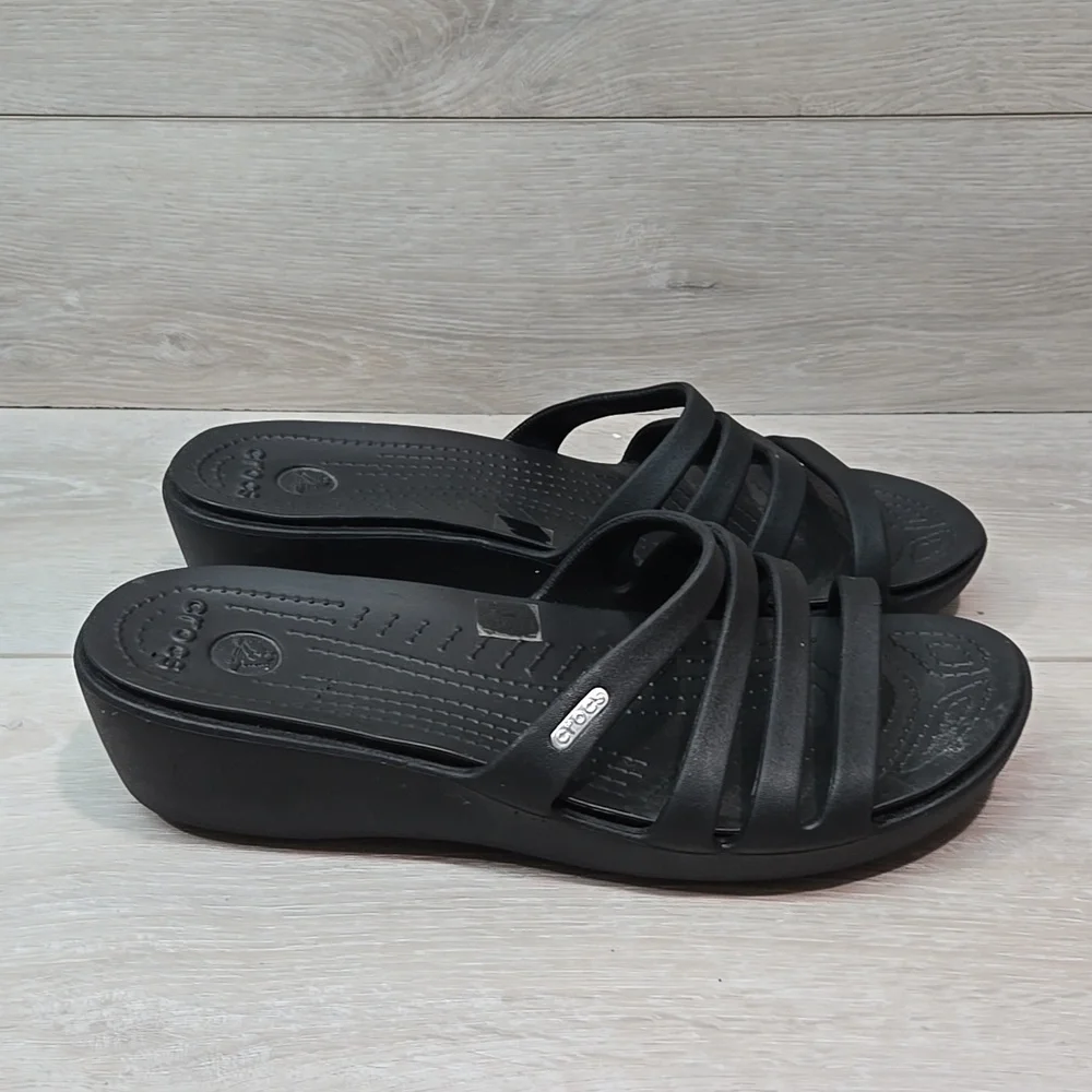 Crocs Women Rhoda Wedge Sandals shoes sz 11